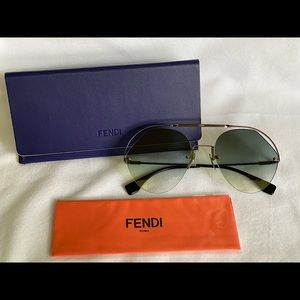 Fendi Women's Cut Out Aviator Sunglasses